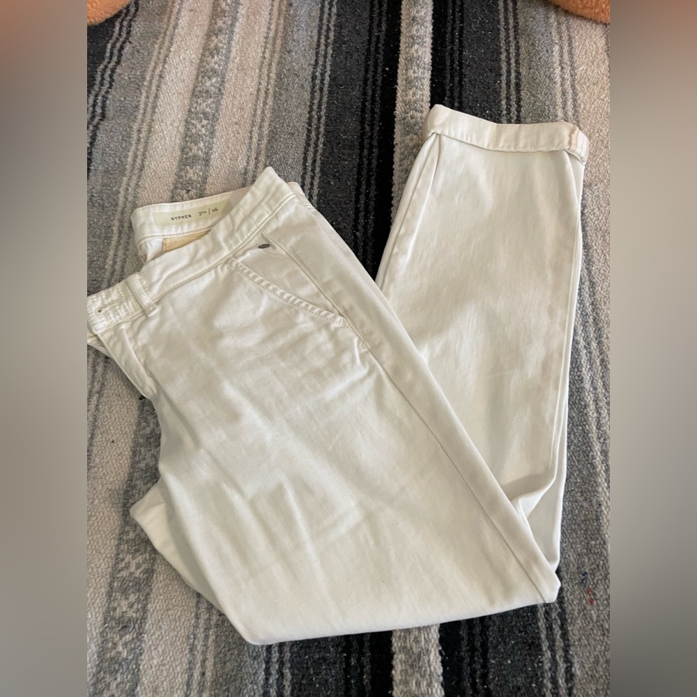 Anthropology. White chino style pants.